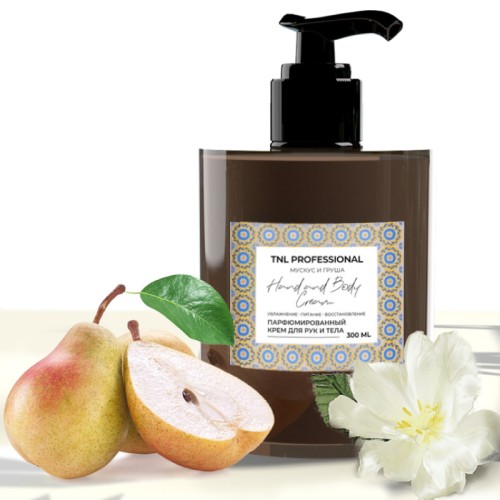Crème Mains & Corps, musc et poire parfumé 300 ml - TNL PRO