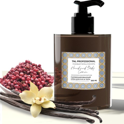 Crème Mains & Corps, Poivre Rose et Vanille, Parfumée 300 ml - TNL PRO